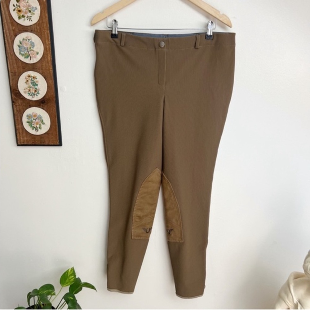 Tuff Rider Taupe Ribb Low rise Pull On Equestrian Trousers size 34